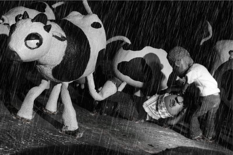 A claymation still from "The Wanted 18" showing one of the self-taught dairy farmers in Beit Sahour in 1987. A claymation still from "The Wanted 18" showing one of the self-taught dairy farmers in Beit Sahour in 1987.